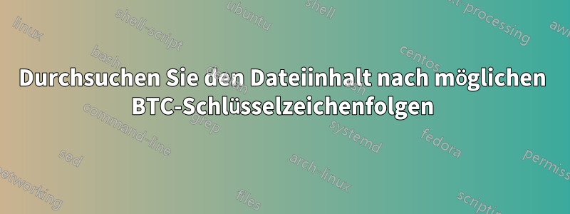 Durchsuchen Sie den Dateiinhalt nach möglichen BTC-Schlüsselzeichenfolgen