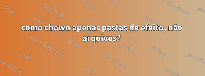 como chown apenas pastas de efeito, não arquivos?