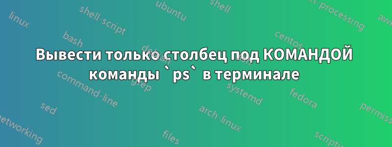 Вывести только столбец под КОМАНДОЙ команды `ps` в терминале