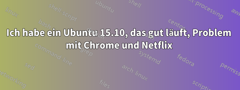 Ich habe ein Ubuntu 15.10, das gut läuft, Problem mit Chrome und Netflix