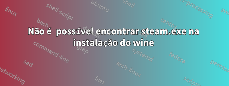 Não é possível encontrar steam.exe na instalação do wine