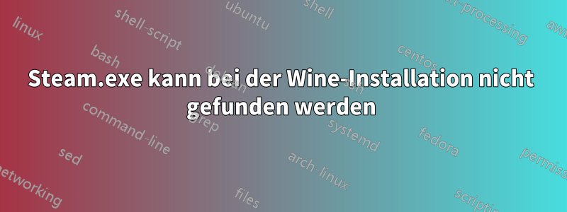 Steam.exe kann bei der Wine-Installation nicht gefunden werden