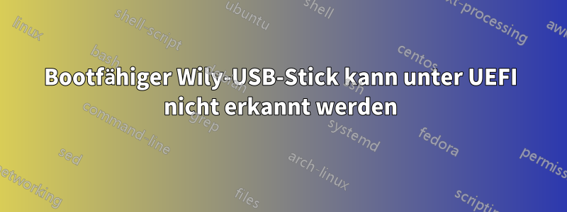 Bootfähiger Wily-USB-Stick kann unter UEFI nicht erkannt werden