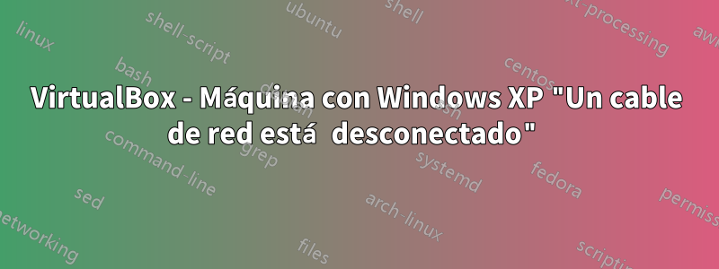 VirtualBox - Máquina con Windows XP "Un cable de red está desconectado"