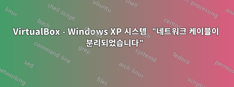 VirtualBox - Windows XP 시스템 "네트워크 케이블이 분리되었습니다"