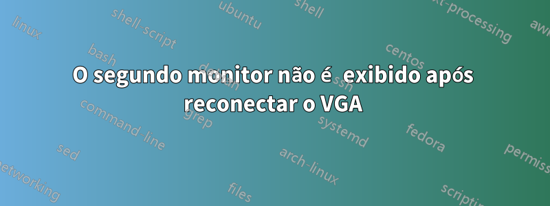 O segundo monitor não é exibido após reconectar o VGA