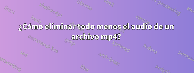 ¿Cómo eliminar todo menos el audio de un archivo mp4?