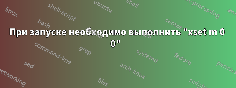 При запуске необходимо выполнить "xset m 0 0"