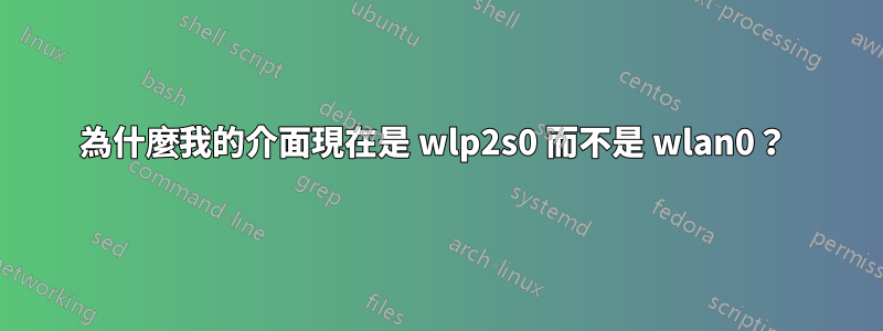 為什麼我的介面現在是 wlp2s0 而不是 wlan0？ 