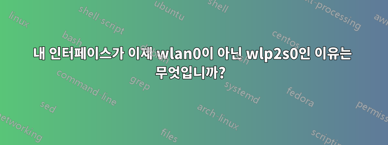 내 인터페이스가 이제 wlan0이 아닌 wlp2s0인 이유는 무엇입니까? 