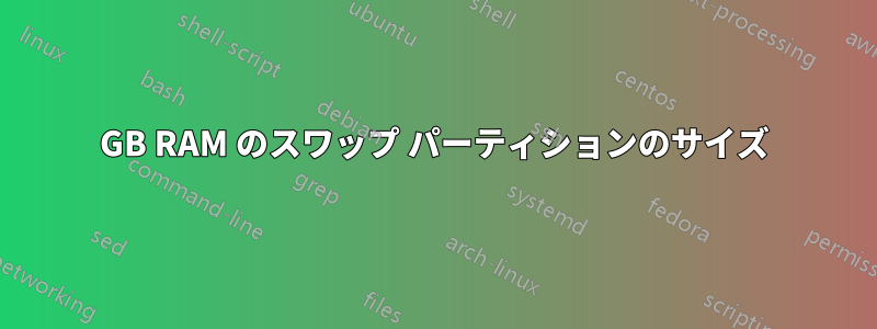 4GB RAM のスワップ パーティションのサイズ