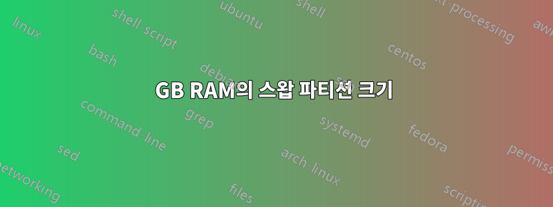 4GB RAM의 스왑 파티션 크기