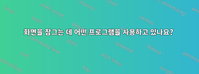 화면을 잠그는 데 어떤 프로그램을 사용하고 있나요?