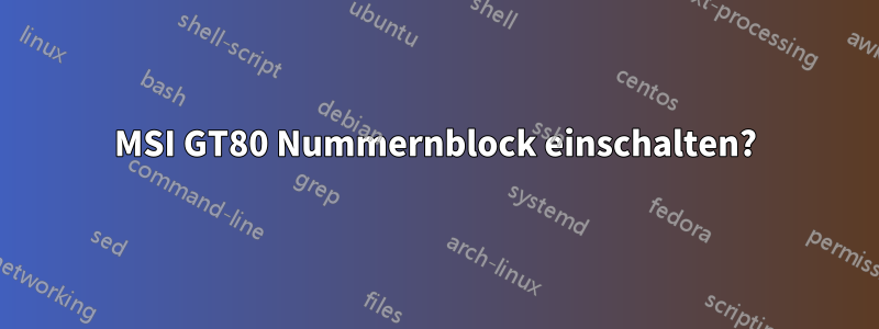 MSI GT80 Nummernblock einschalten?