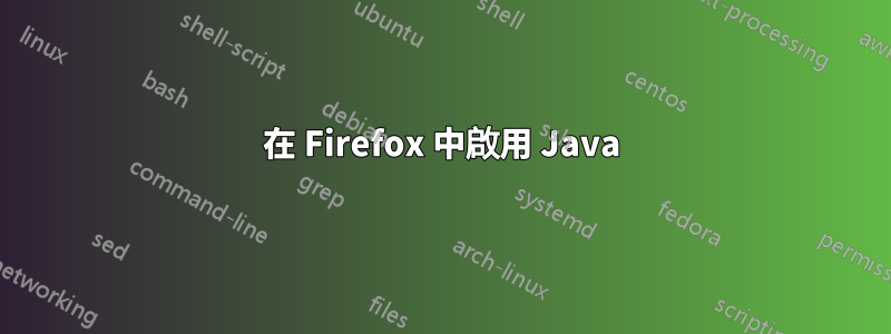 在 Firefox 中啟用 Java