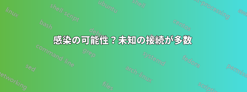 感染の可能性？未知の接続が多数