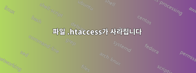 파일 .htaccess가 사라집니다