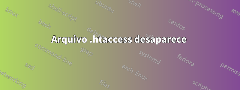 Arquivo .htaccess desaparece