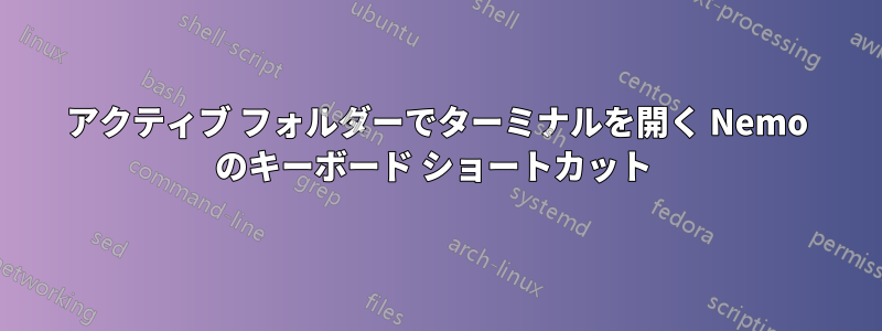 アクティブ フォルダーでターミナルを開く Nemo のキーボード ショートカット 