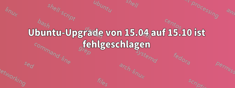 Ubuntu-Upgrade von 15.04 auf 15.10 ist fehlgeschlagen