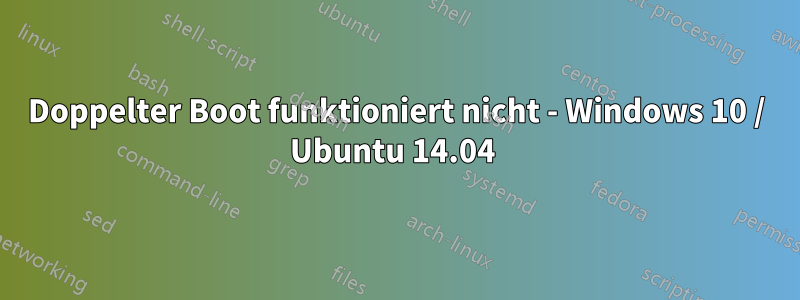 Doppelter Boot funktioniert nicht - Windows 10 / Ubuntu 14.04 
