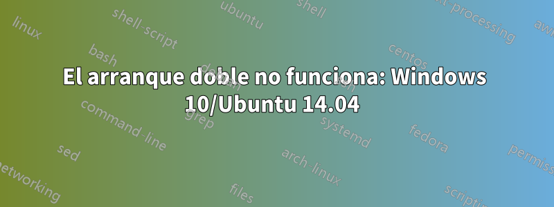 El arranque doble no funciona: Windows 10/Ubuntu 14.04 