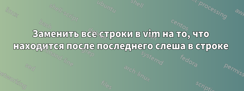 Заменить все строки в vim на то, что находится после последнего слеша в строке