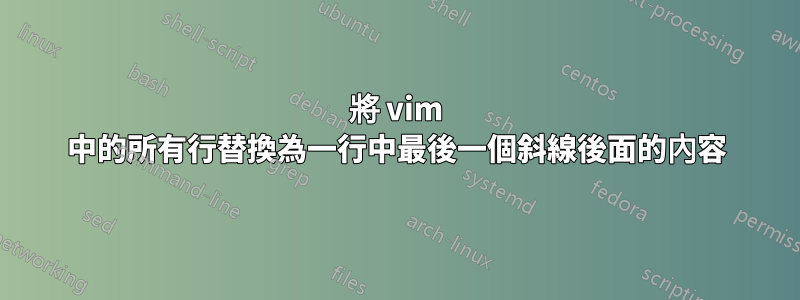 將 vim 中的所有行替換為一行中最後一個斜線後面的內容