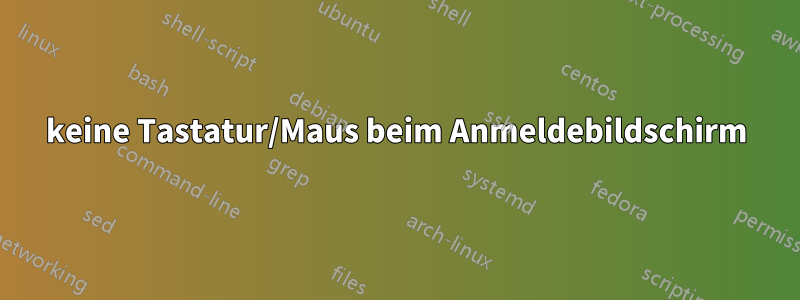 keine Tastatur/Maus beim Anmeldebildschirm