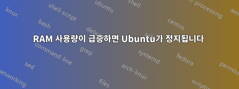 RAM 사용량이 급증하면 Ubuntu가 정지됩니다