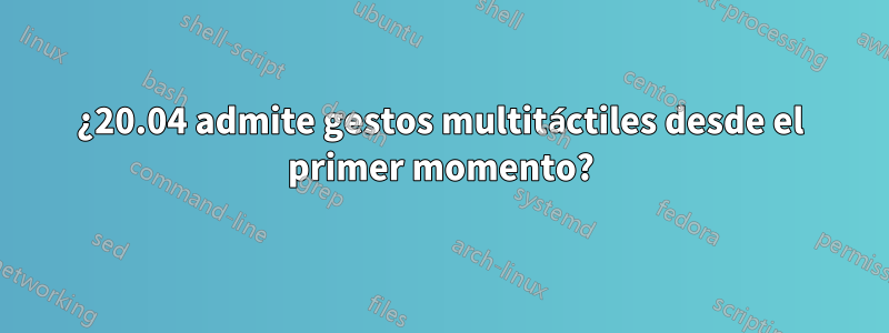 ¿20.04 admite gestos multitáctiles desde el primer momento?