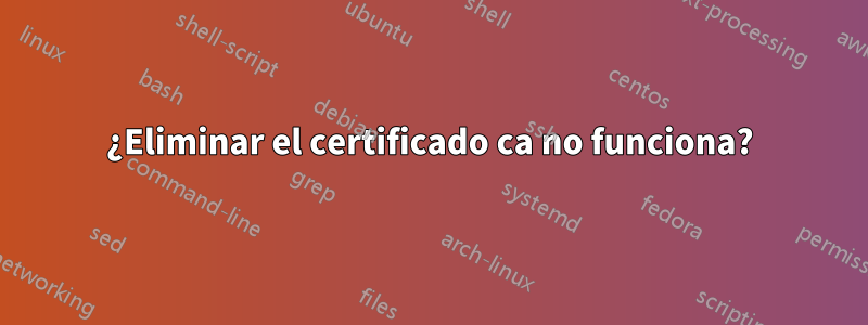 ¿Eliminar el certificado ca no funciona?