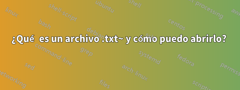 ¿Qué es un archivo .txt~ y cómo puedo abrirlo?