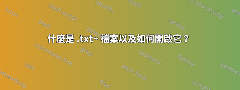 什麼是 .txt~ 檔案以及如何開啟它？