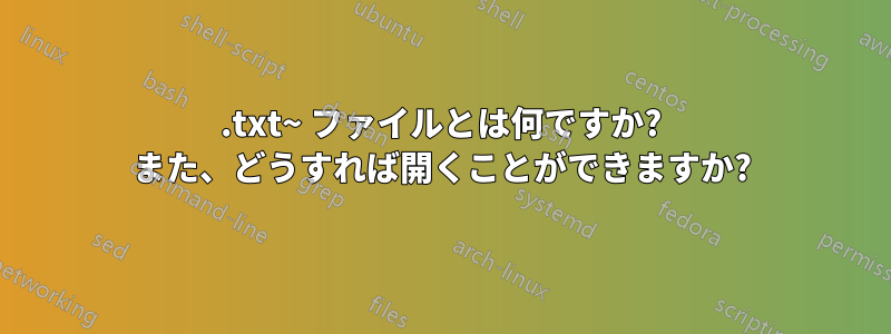 .txt~ ファイルとは何ですか? また、どうすれば開くことができますか?