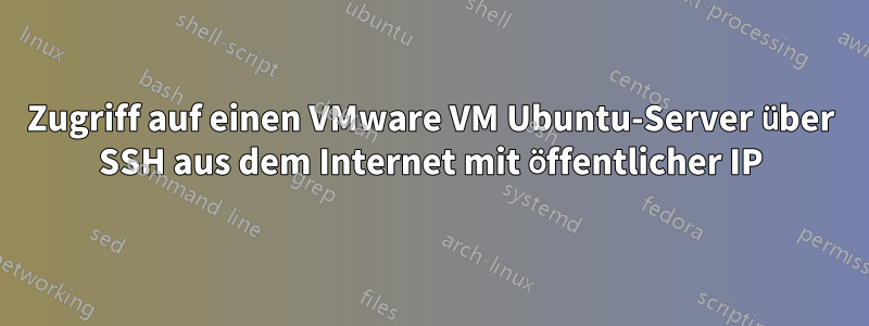 Zugriff auf einen VMware VM Ubuntu-Server über SSH aus dem Internet mit öffentlicher IP