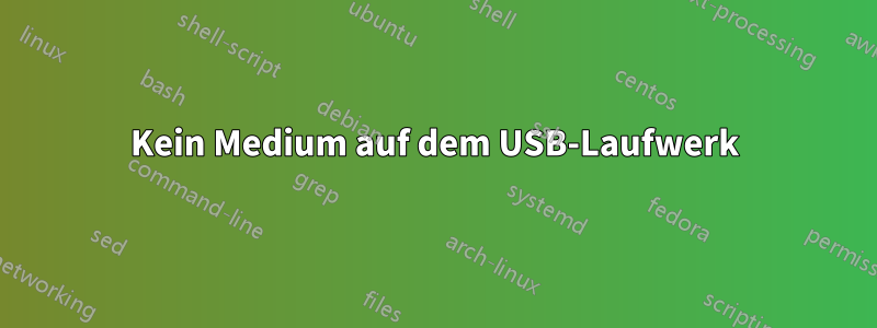 Kein Medium auf dem USB-Laufwerk