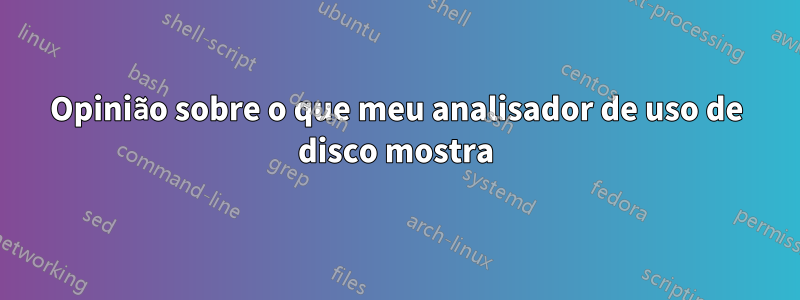 Opinião sobre o que meu analisador de uso de disco mostra