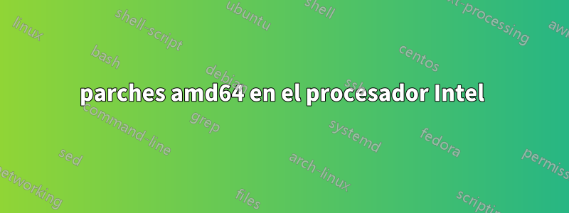 parches amd64 en el procesador Intel