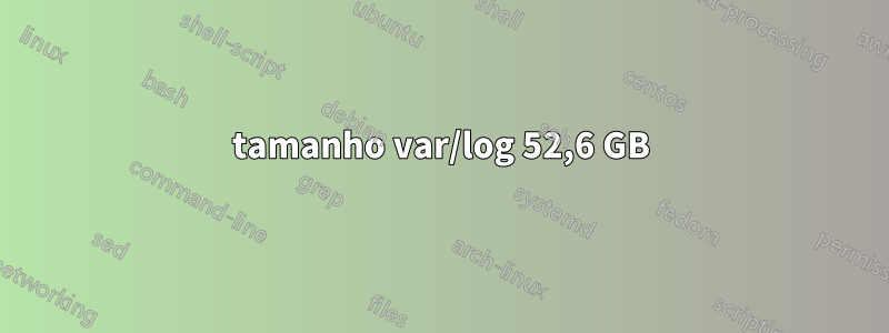 tamanho var/log 52,6 GB