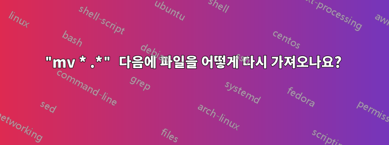 "mv * .*" 다음에 파일을 어떻게 다시 가져오나요?