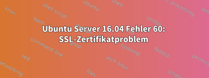 Ubuntu Server 16.04 Fehler 60: SSL-Zertifikatproblem