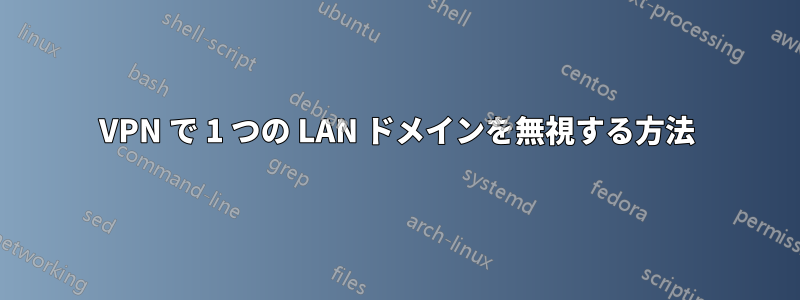 VPN で 1 つの LAN ドメインを無視する方法