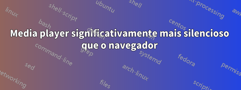 Media player significativamente mais silencioso que o navegador