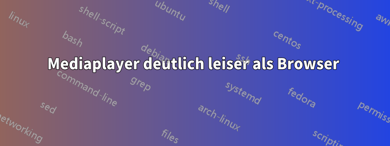 Mediaplayer deutlich leiser als Browser