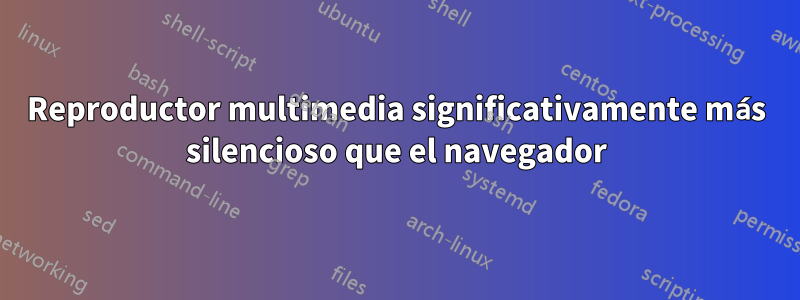 Reproductor multimedia significativamente más silencioso que el navegador