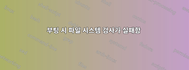 부팅 시 파일 시스템 검사가 실패함