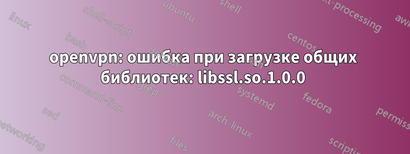 openvpn: ошибка при загрузке общих библиотек: libssl.so.1.0.0