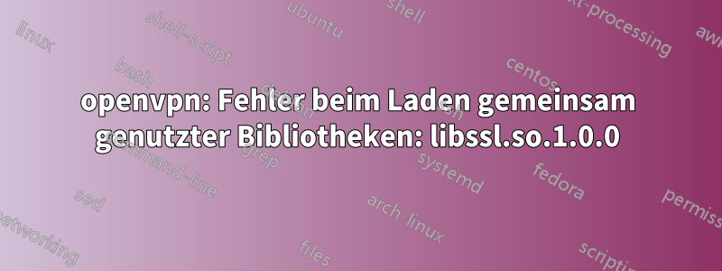 openvpn: Fehler beim Laden gemeinsam genutzter Bibliotheken: libssl.so.1.0.0