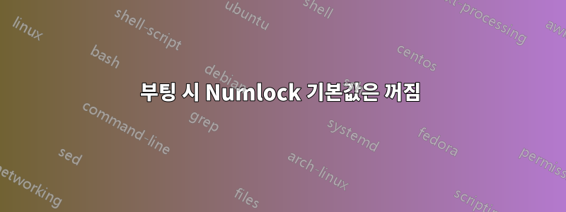 부팅 시 Numlock 기본값은 꺼짐